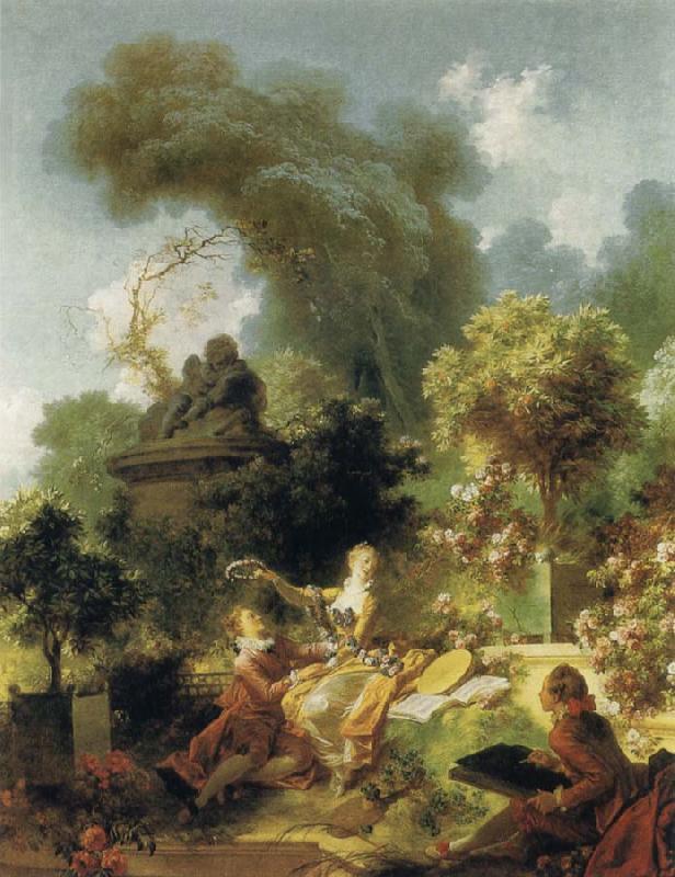 Jean Honore Fragonard Progress of Love:The Lover Crowned France oil painting art